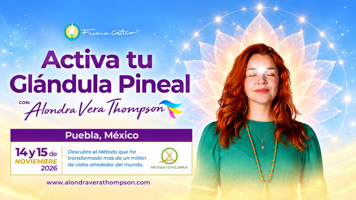 Seminario de Activación interna de la glándula pineal con alondra vera thompson, nieta de fresia castro en puebla mexico